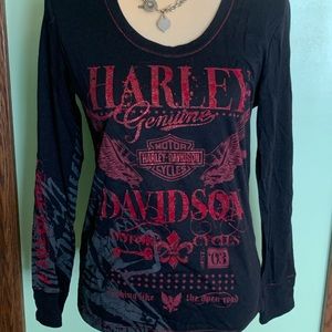 Harley Davidson long sleeve black/red size M